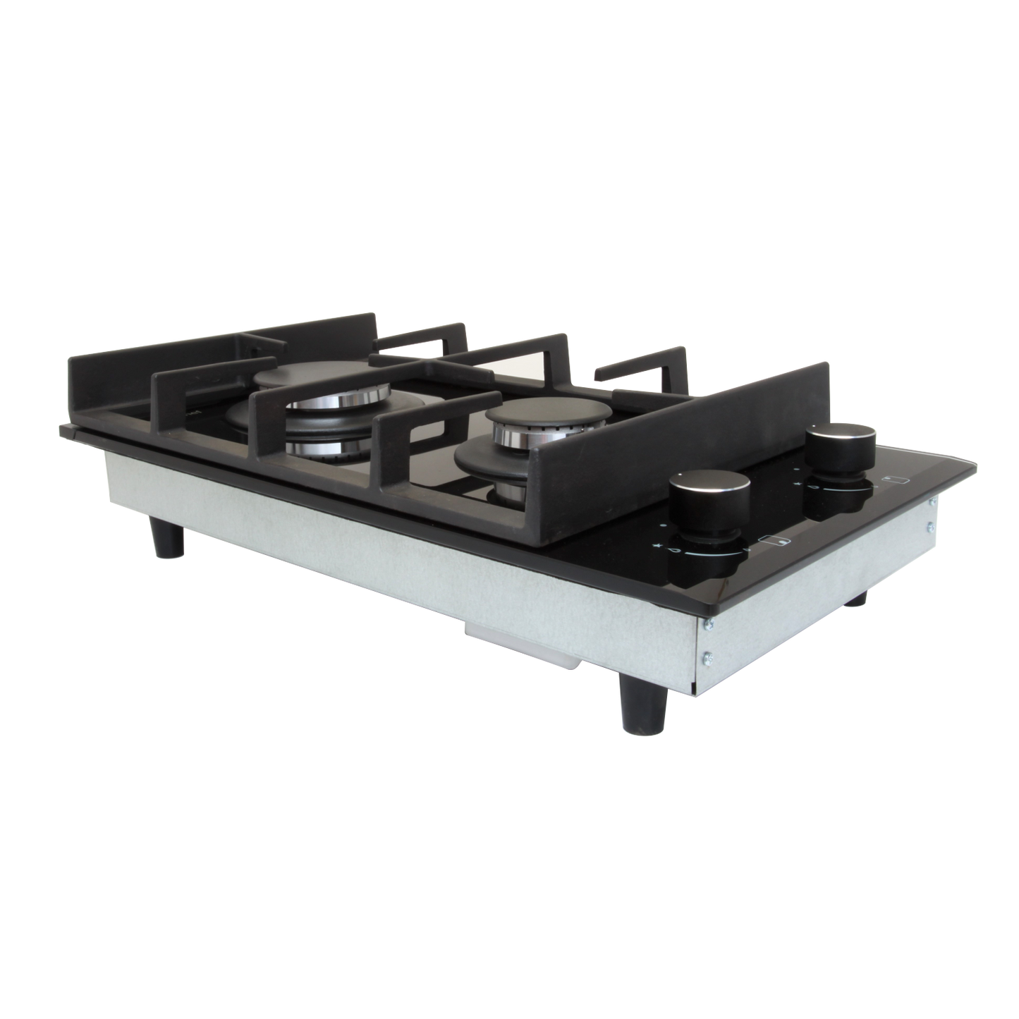 SNAPPY CHEF 30cm 2 Burner Gas Hob - Tempered Glass - Black - SCG003