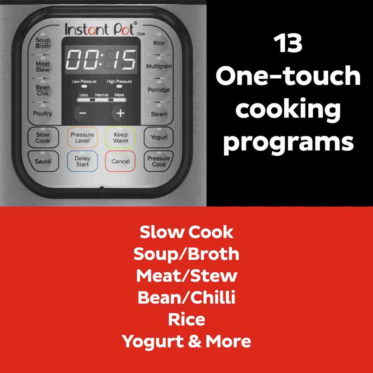 Instant Pot Duo 7-in-1 Smart Cooker - 6L - Slow Cooker, Rice Cooker, Sauté Pan, Yoghurt Maker, Steamer and Food Warmer