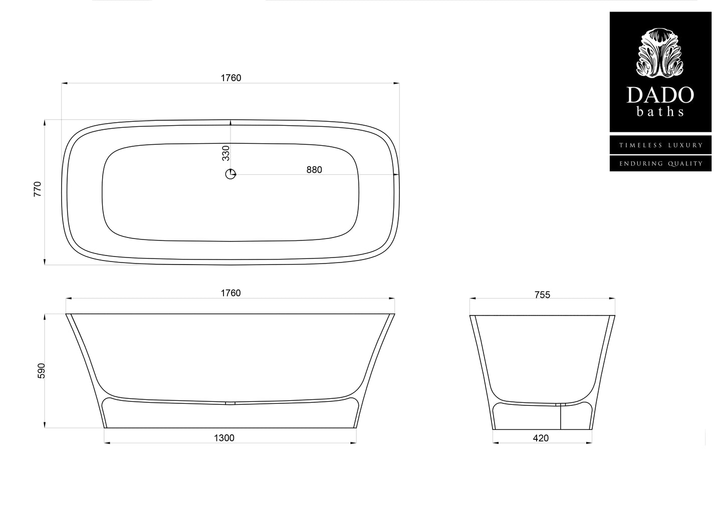 Dado Carmen Freestanding Bathtub - Artisans Trade Depot