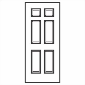 6 Panel Shallow Moulded Door - Walnut - Artisans Trade Depot