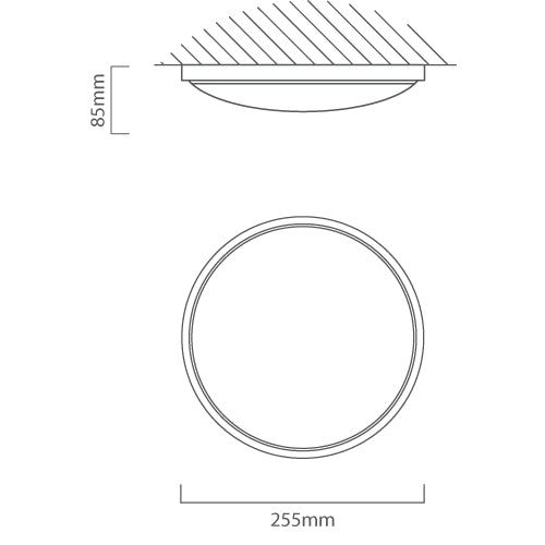 EUROLUX C551 LED Power Ceiling Light 12W 255mm Silver Ring 4000K