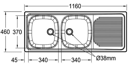 Kitche Sink - Double Bowl - Artisans Trade Depot