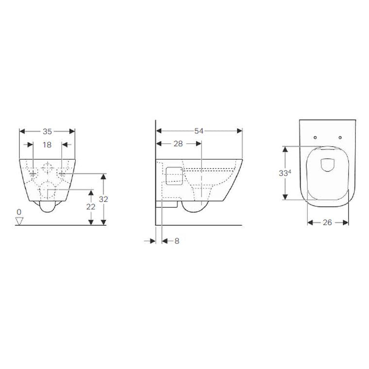 Geberit Smyle Square Wall Hung Toilet - Concealed Cistern - Artisans Trade Depot