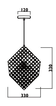 Radiant JC155-BL -SQUARE PENDANT LIGHT-230V E27 1X14W 1-LIGHT - Artisans Trade Depot