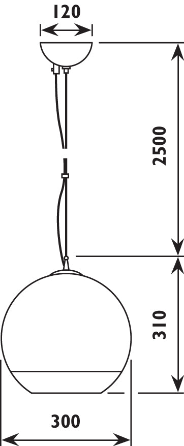 Radiant JG12 - Chrome Pendant 230v - Gemini 300mm - Artisans Trade Depot