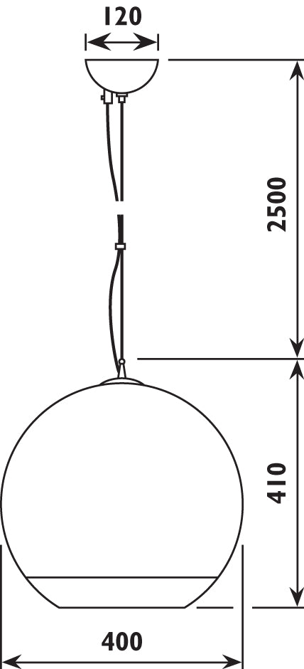 Radiant JG13 - Pendant 230v - Gemini 400mm - Artisans Trade Depot