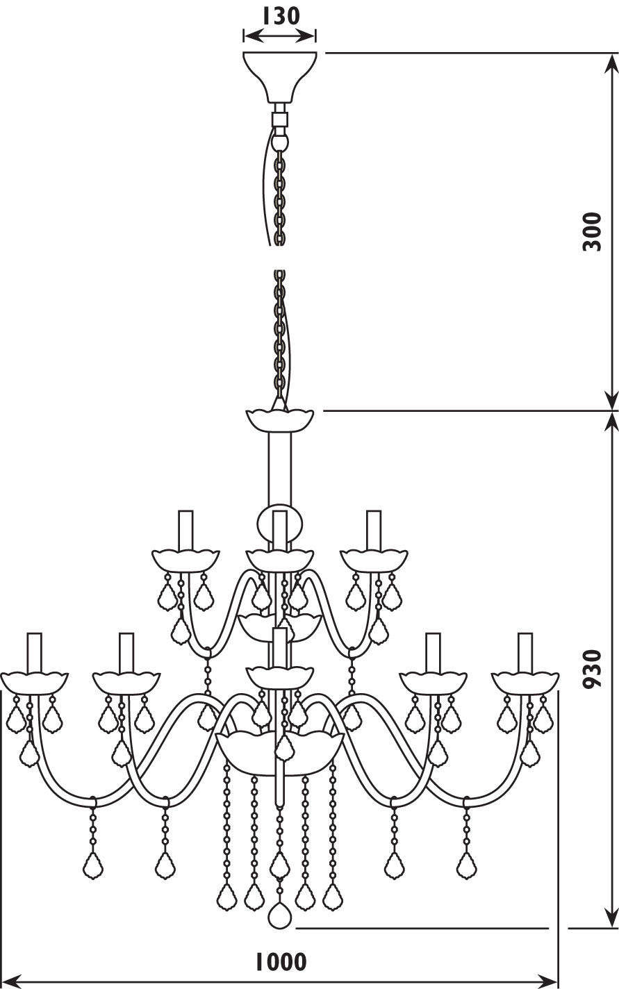 Radiant JP500 Chandelier-230V - ASH 18-Light - Artisans Trade Depot