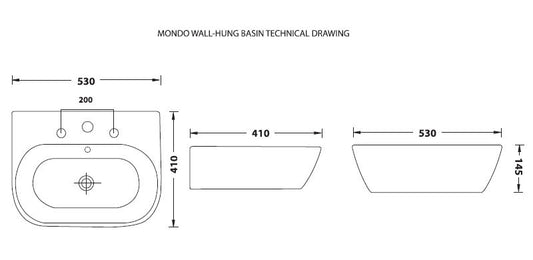 Mondo Basin - Wall Hung - Artisans Trade Depot