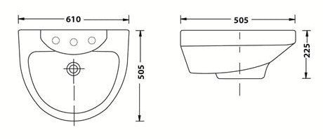 Origami Basin - Wall Hung - Artisans Trade Depot