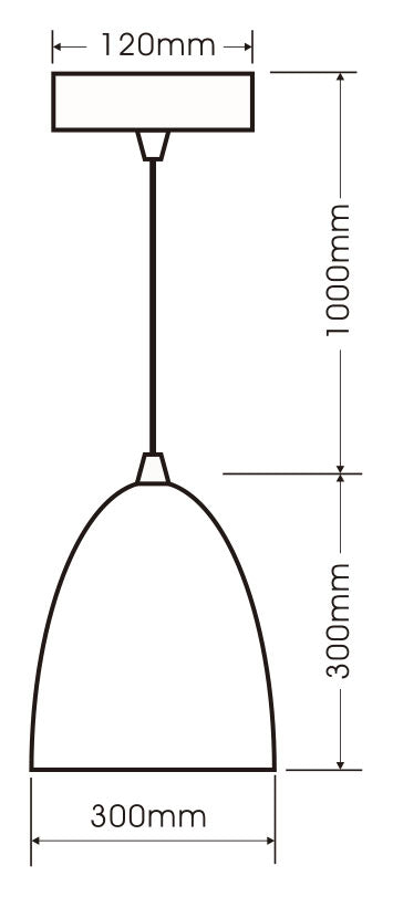 Radiant PF0017CHP - Metal Pendant – 1XE27 300mm - Artisans Trade Depot