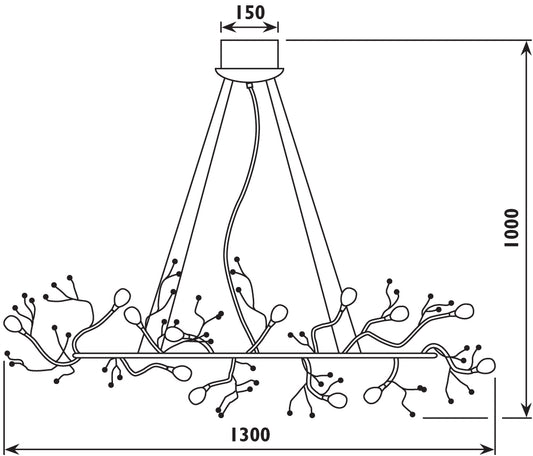 Radiant PF83 - Chandelier-12v Arbre 12-light & Transformer - Artisans Trade Depot