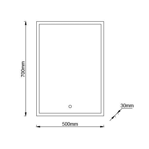 Radiant RW191 / LJN0006-- Mirror Light - White - Rectangle - LED 30W Switchable - 3000 - 6000K