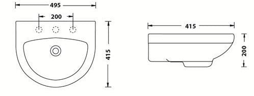 Shortland Basin - Wall Hung - Artisans Trade Depot