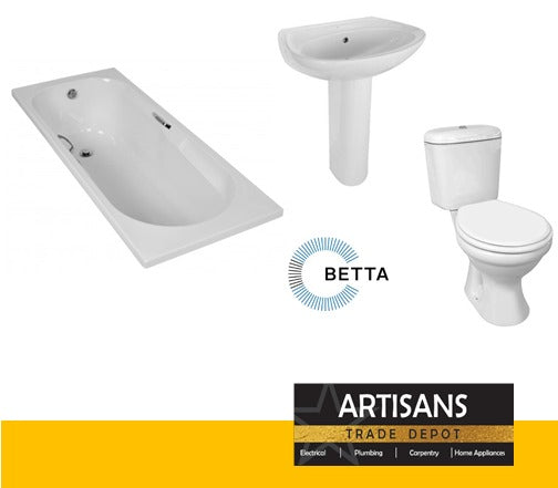 Standard Bathroom Set (Toilet, Bathtub & Basin with Pedestal)