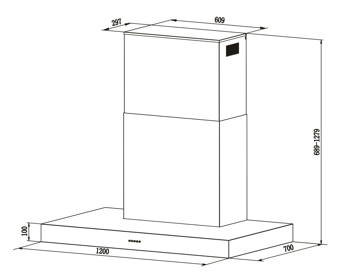 Falco 120CM Gas Braai Extractor AR-120-110