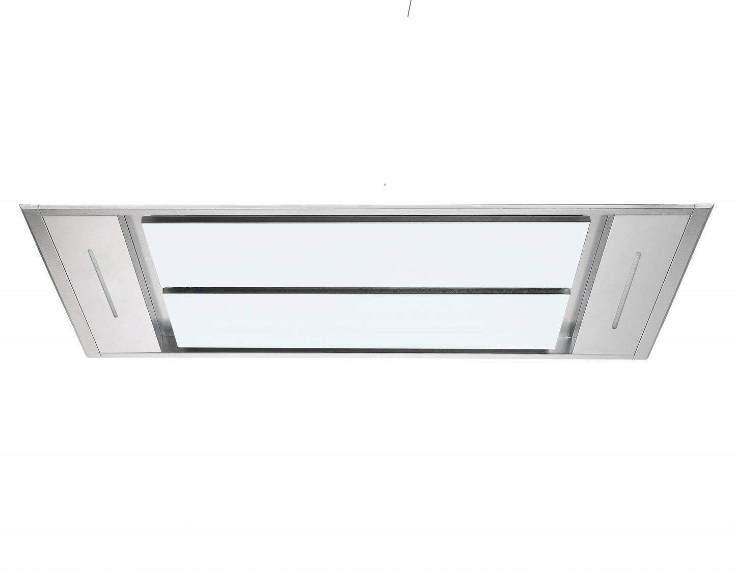 FALCO 110cm White Glass & Stainless Steel Ceiling Extractor (Electronic Button with LED Display + Remote Control) - Built-in -FAL-110-CEWG