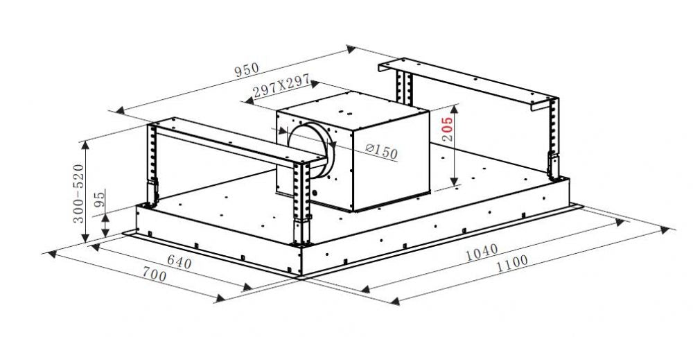 FALCO 110cm White Glass & Stainless Steel Ceiling Extractor (Electronic Button with LED Display + Remote Control) - Built-in -FAL-110-CEWG