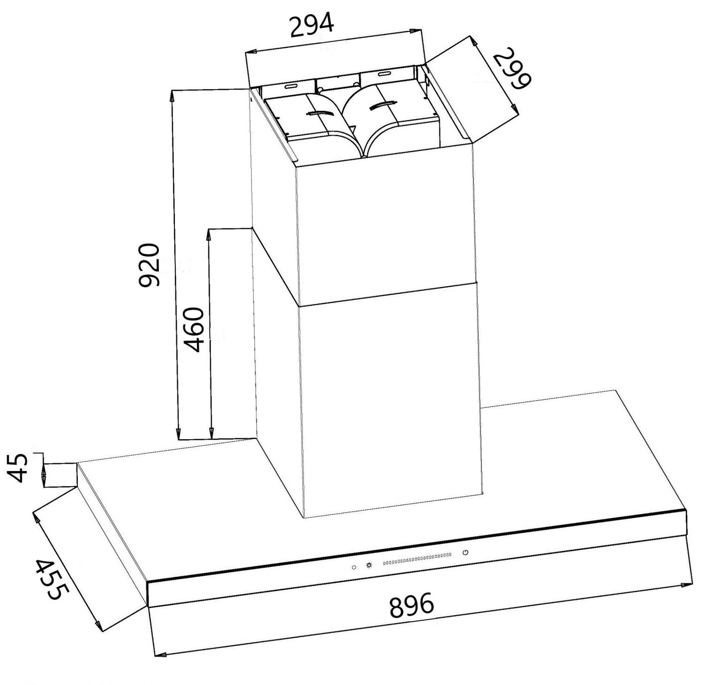 Falco 90CM Wall Mount Extractor FAL-9018