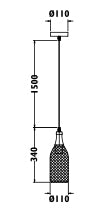 Radiant RP292 / PF202 E27MBLK /CP - Pendant 230v - Metal Shade 110mm - Artisans Trade Depot