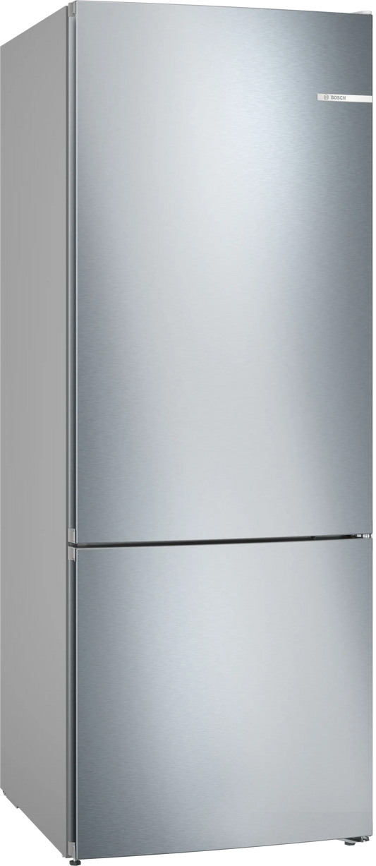 Bosch Series 4 Freestanding Fridge-freezer (Bottom freezer) 186 x 70 cm Stainless steel KGN55VI20Z