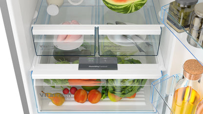 Bosch Series 4 Freestanding Fridge-freezer (Bottom freezer) 186 x 70 cm Stainless steel KGN55VI20Z