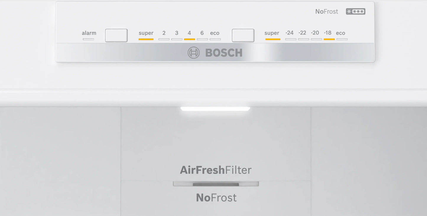 Bosch Series 4 Freestanding Fridge-freezer (Bottom freezer) 186 x 70 cm Stainless steel KGN55VI20Z