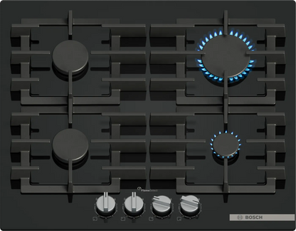 BOSCH 60cm 4 Burner Gas Hob - Tempered Glass - Black - Serie 6 - PPP6A6I40Z