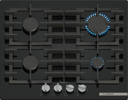 BOSCH 60cm 4 Burner Gas Hob - Tempered Glass - Black - Serie 6 - PPP6A6I40Z