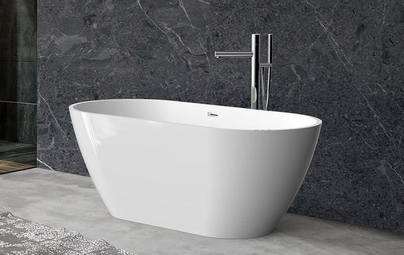 BAUHAUS Eos Freestanding Bath Tub - White - 1500 x 730 x 580mm