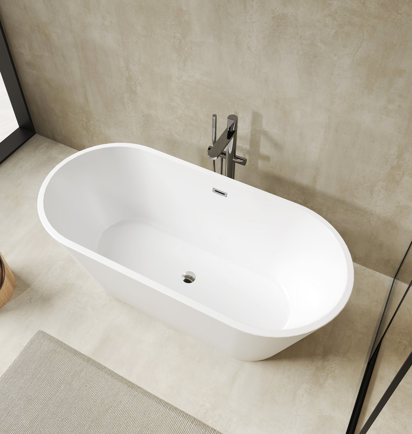 BAUHAUS Nova Freestanding Bath Tub - White - 1680 x 800 x 580mm