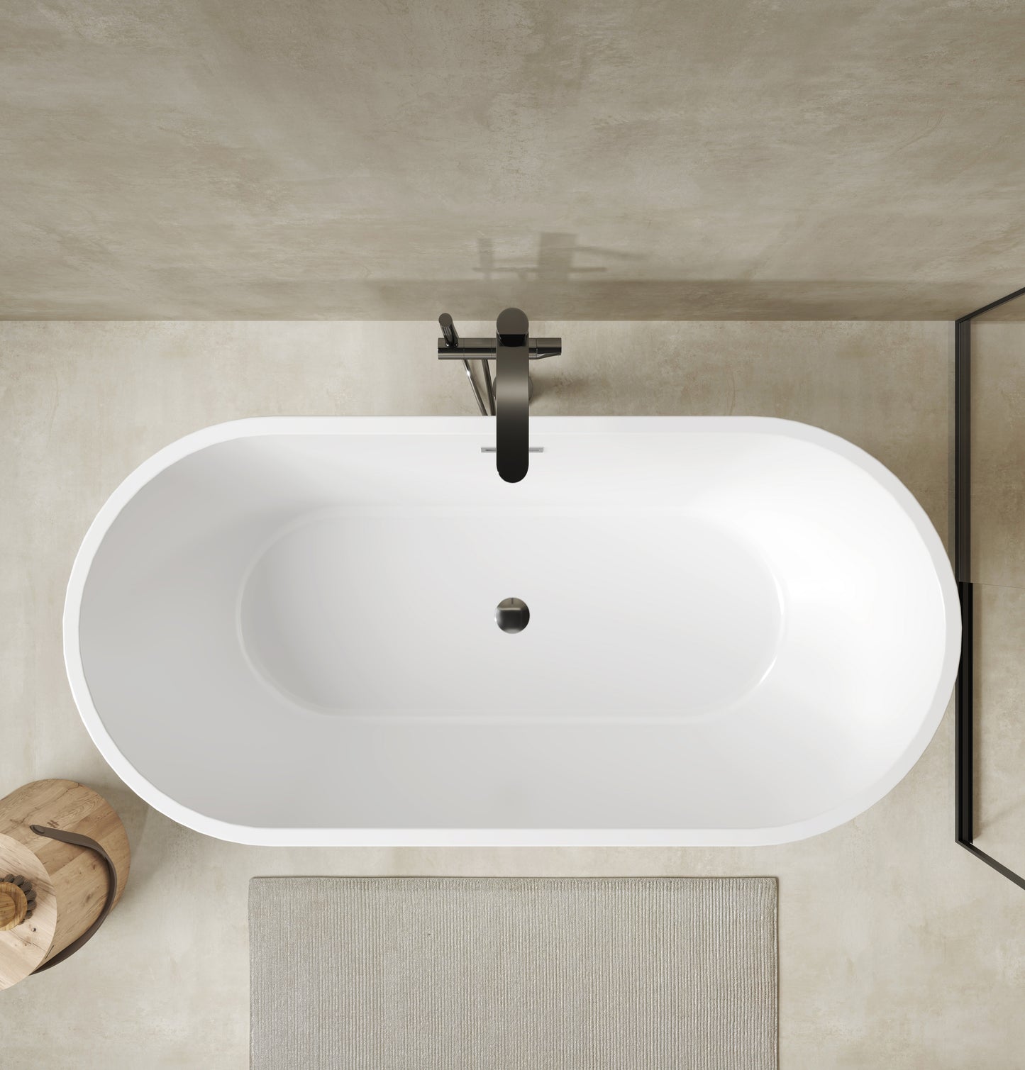 BAUHAUS Nova Freestanding Bath Tub - White - 1680 x 800 x 580mm