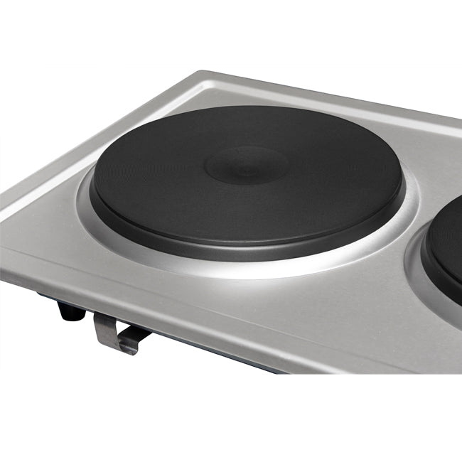 UNIVA UDH02S -  2 Plate 30cm Built-in Domino Electric Hob - Stainless Steel