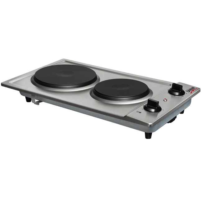 UNIVA UDH02S -  2 Plate 30cm Built-in Domino Electric Hob - Stainless Steel