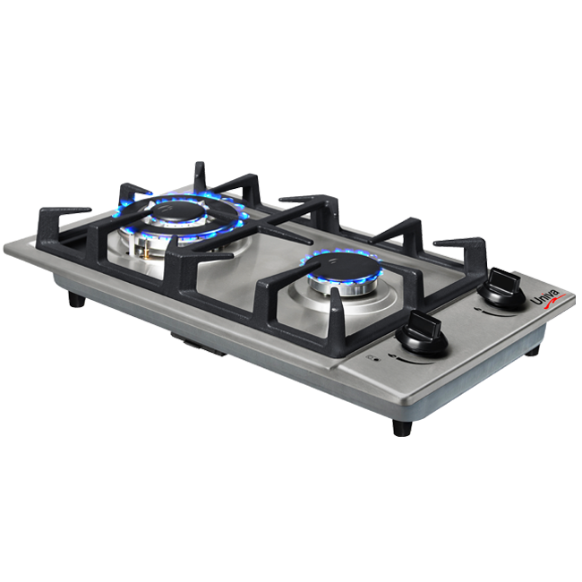 UNIVA UGH02S -  2 Burner Built-in Gas Hob - Stainless Steel