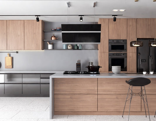 FALCO 90cm Island V-Shape Black Glass Extractor Fan With Touch Control & Remote Control AR-90-826