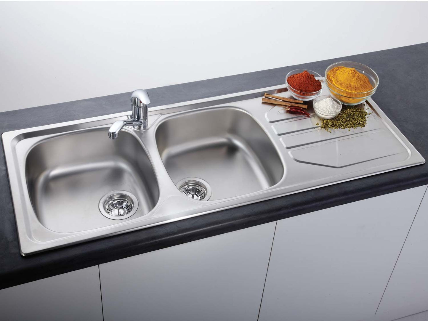 Double Bowl Kitchen Sink - Inset/ Drop-In - Stainless steel - Franke Nouveau NVN 621