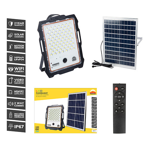 RADIANT RFS71 - Solar Floodlight & WIFI Camera LED 8w 1160lm 70000K