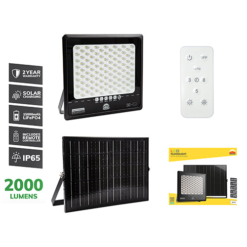 RADIANT RFS74 - Solar Floodlight & Remote LED 13W 2000lm 6500K