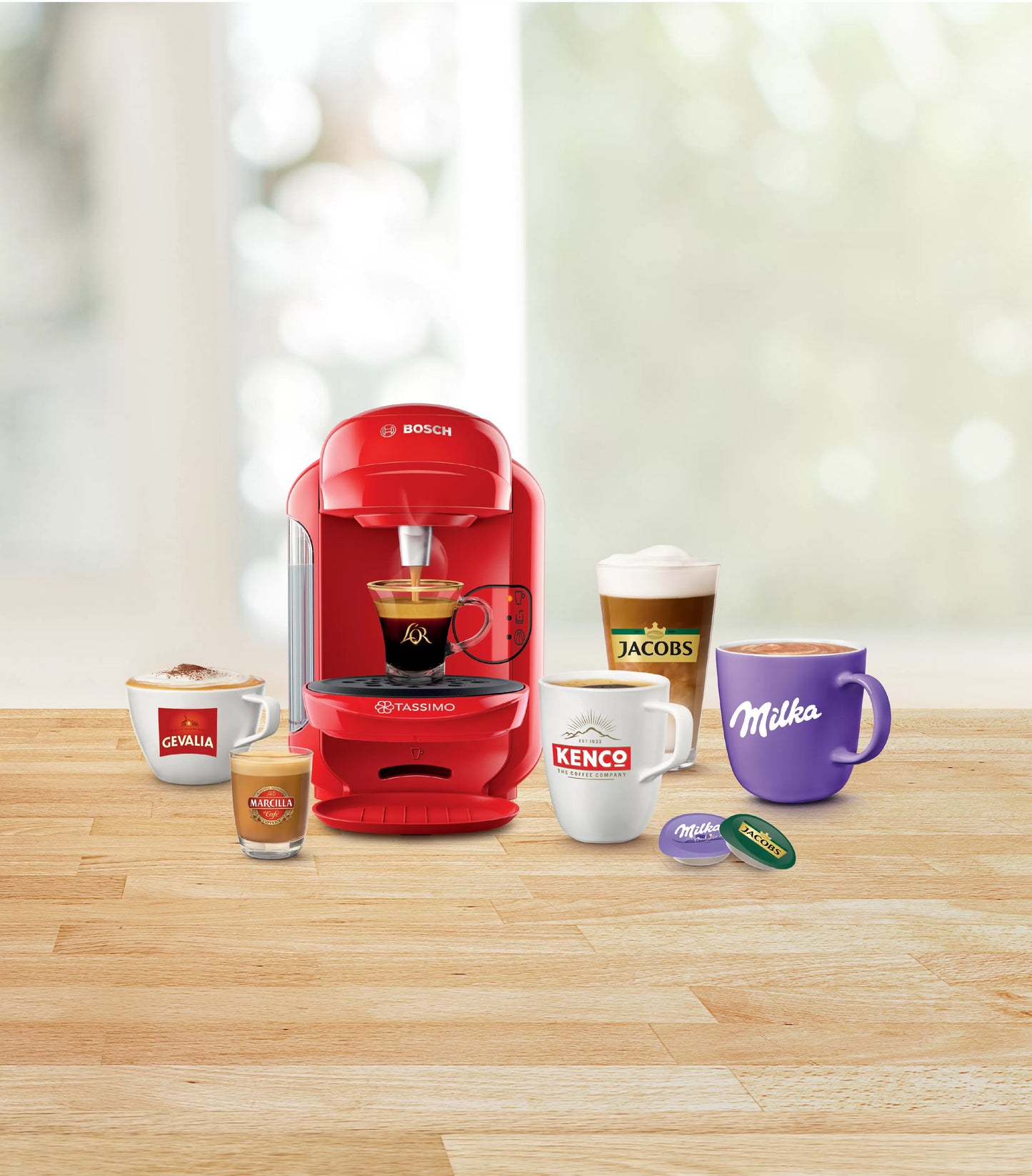 BOSCH Coffee Pods Machine - TASSIMO VIVY 2 - TAS1403GB (RED)