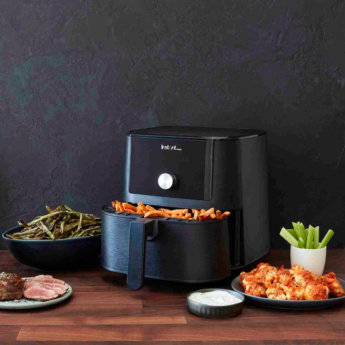 Instant Vortex 4-in-1 Digital Air Fryer, Health Air Fryer, Bake, Roast and Reheat, 1700W of Power with Timer, Non-Stick – 5.7 Litre