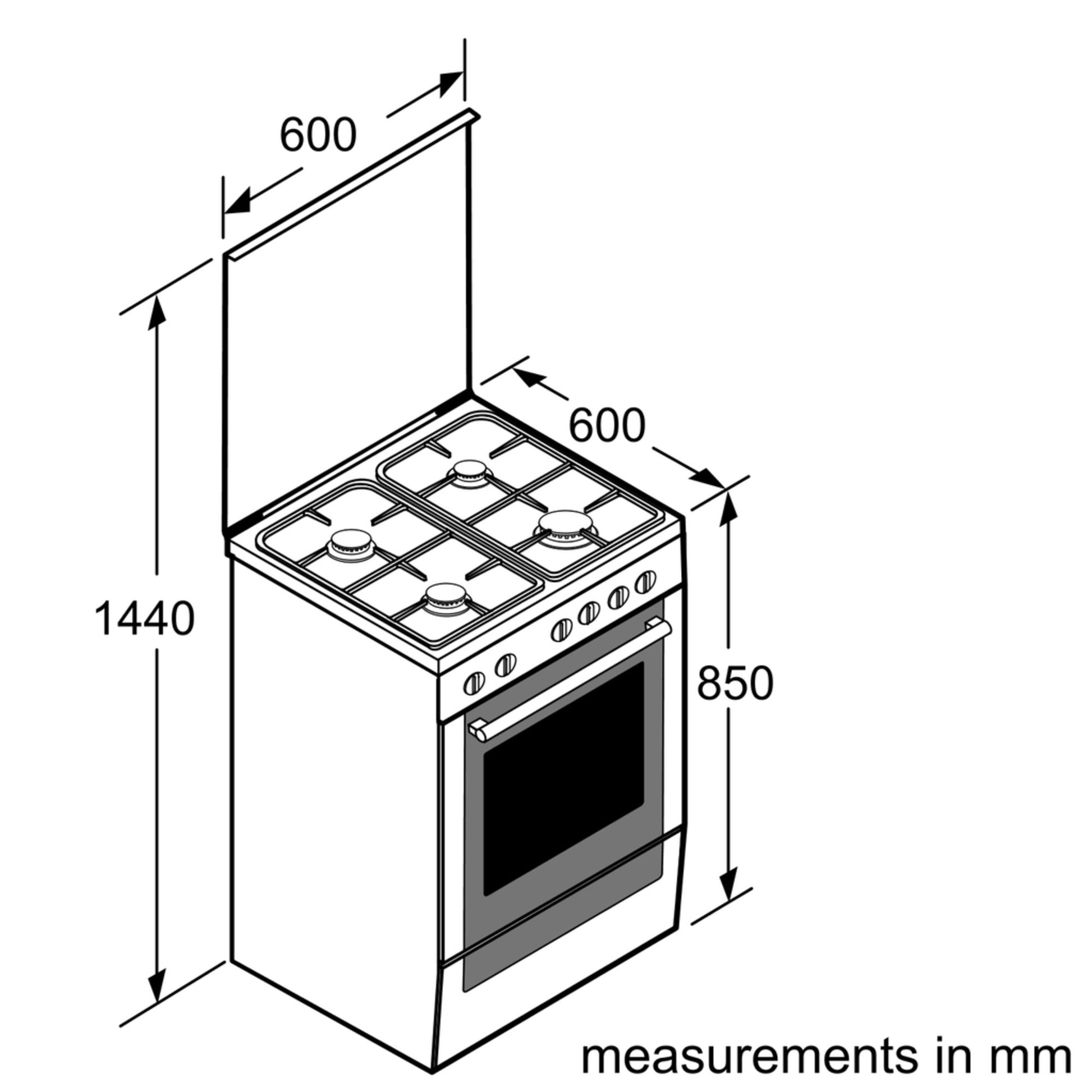 BOSCH 60cm Free Standing Gas Cooker - Stainless Steel - Serie 2 - HGA120E50Z - Artisans Trade Depot