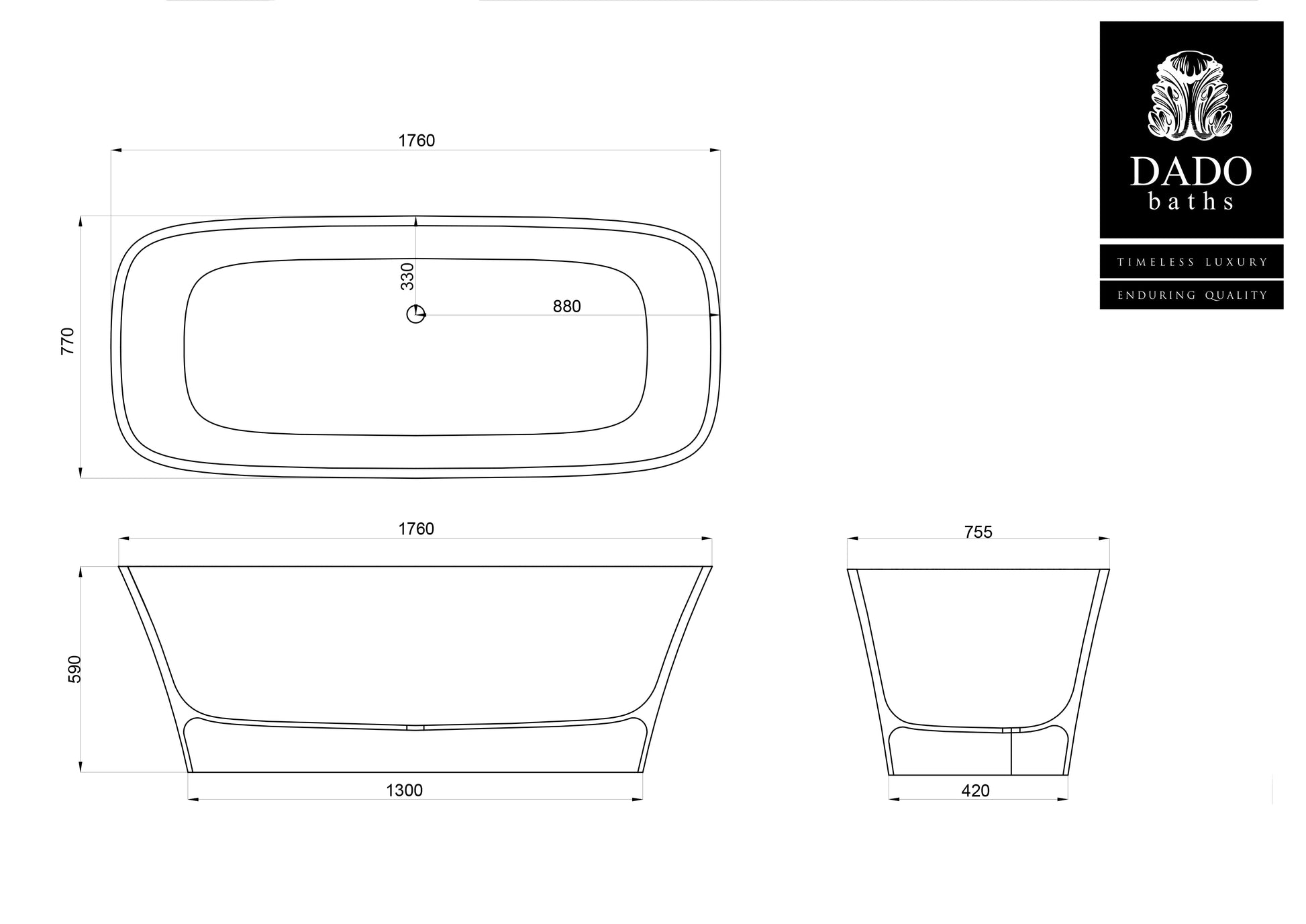 Dado Carmen Freestanding Bathtub - Artisans Trade Depot