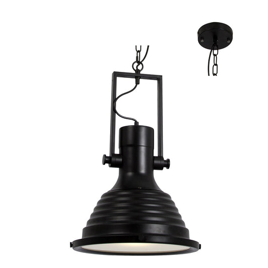 EUROLUX Starboard Pendant - 1 Light - 530mm Steel - Black - P611