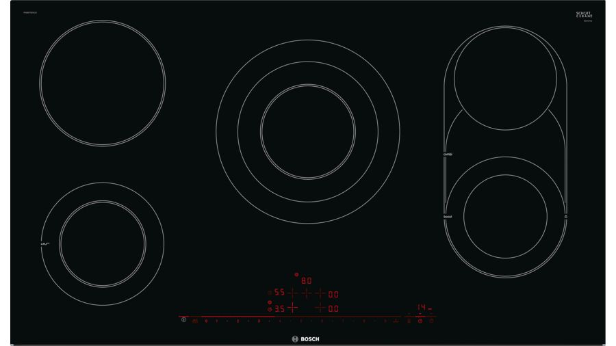 Bosch 90cm Electric Hob - Ceramic - Perfectfry - Touch Control  - Black - Serie 8 - PKM975DK1D - Artisans Trade Depot