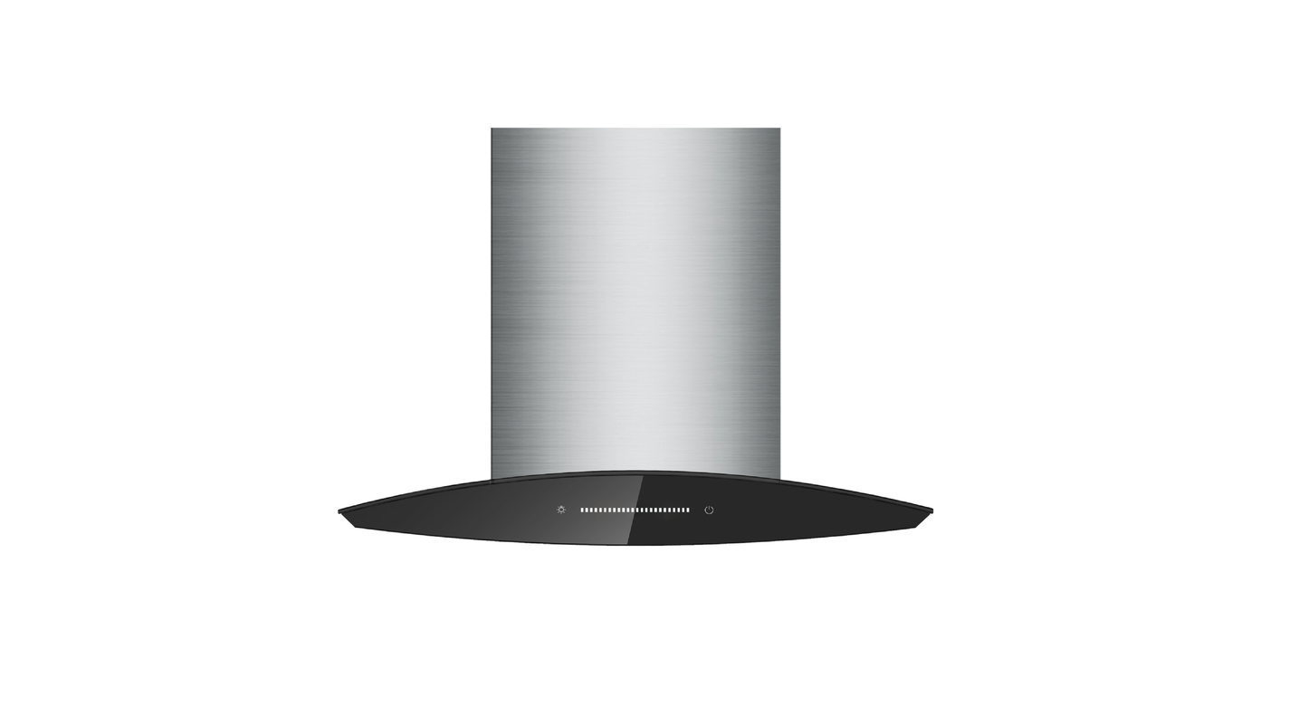 FALCO 60CM Curved Glass Stainless Chimney Extractor
