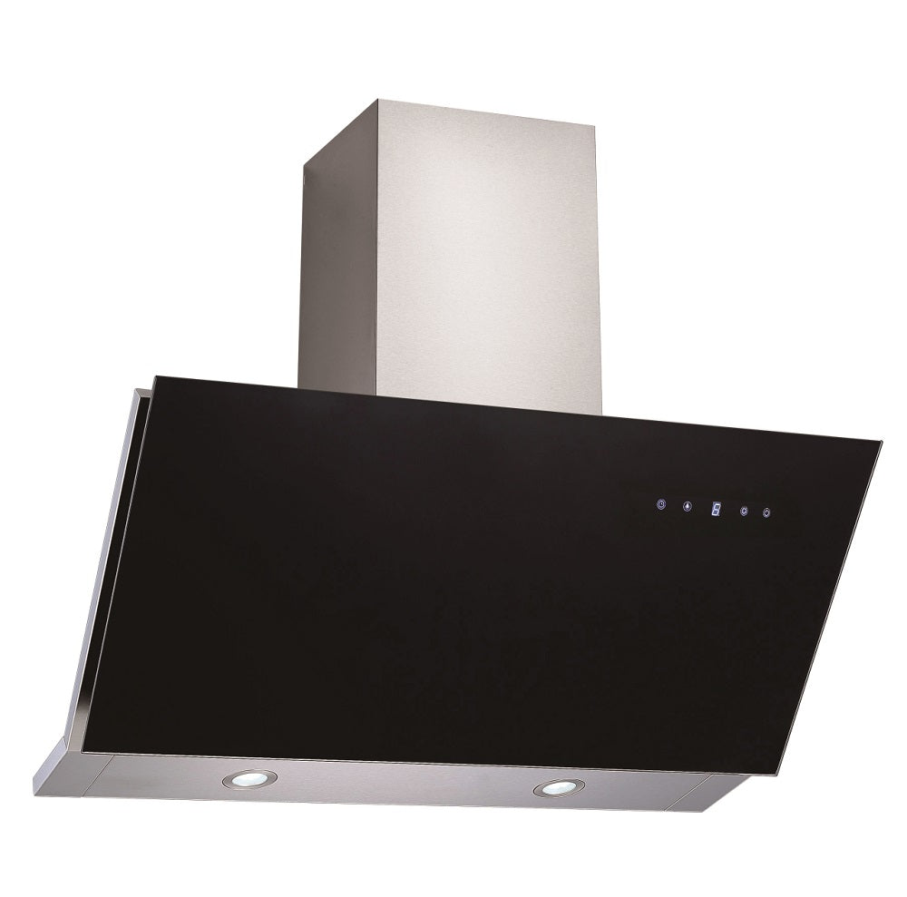 Falco 90CM Black Glass 45Deg Slanted Extractor FAL-90-30BG