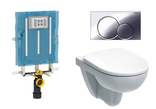 Geberit Abalona Round Wall Hung Toilet - Concealed Cistern - Artisans Trade Depot