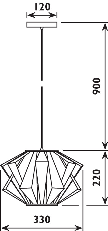 Radiant JH201-CH - PENDANT 230V - RAI 300MM - Artisans Trade Depot