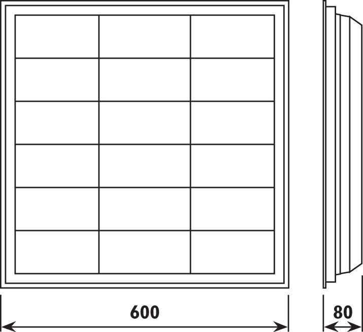 Radiant KR20 Fluorescent - Recessed 600 x 600 3x18W T8 LBR - Artisans Trade Depot