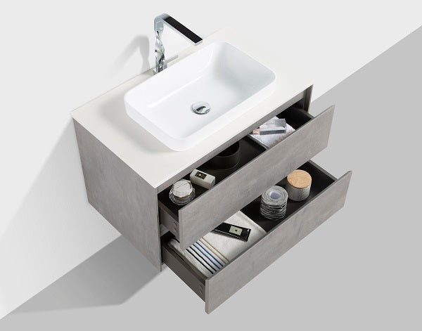 Madrid 800mm- Double Drawer & Top & Basin
